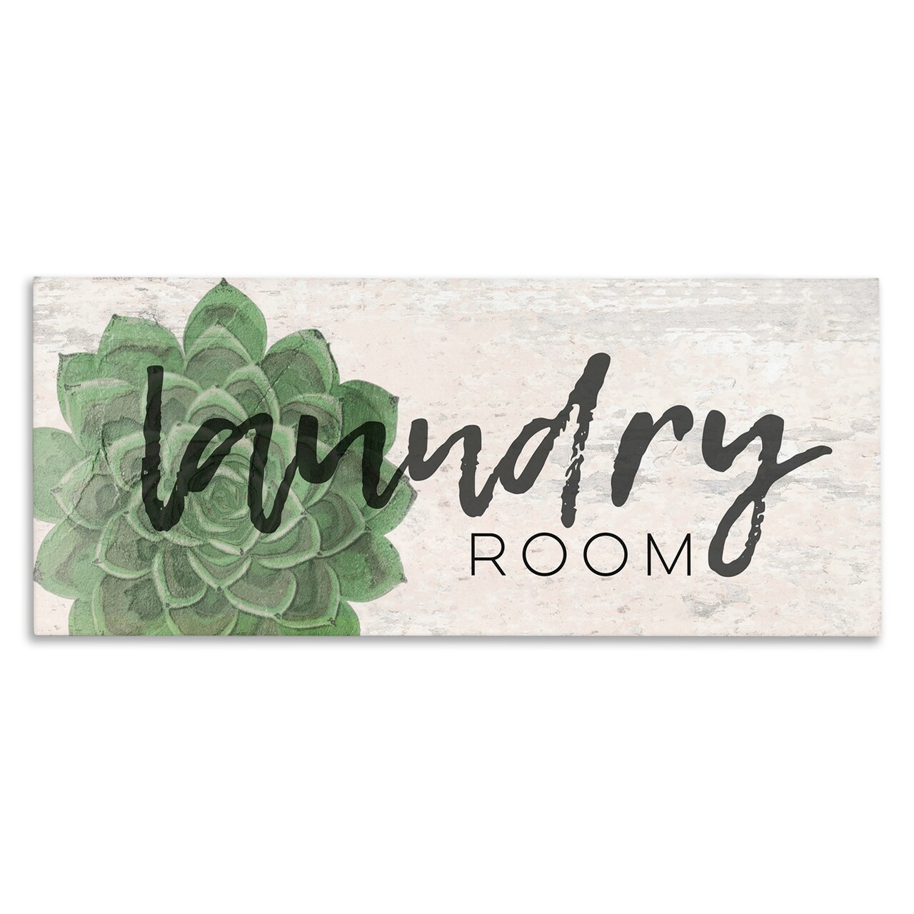Stupell Industries Laundry Room Green Succulent Canvas Wall Art